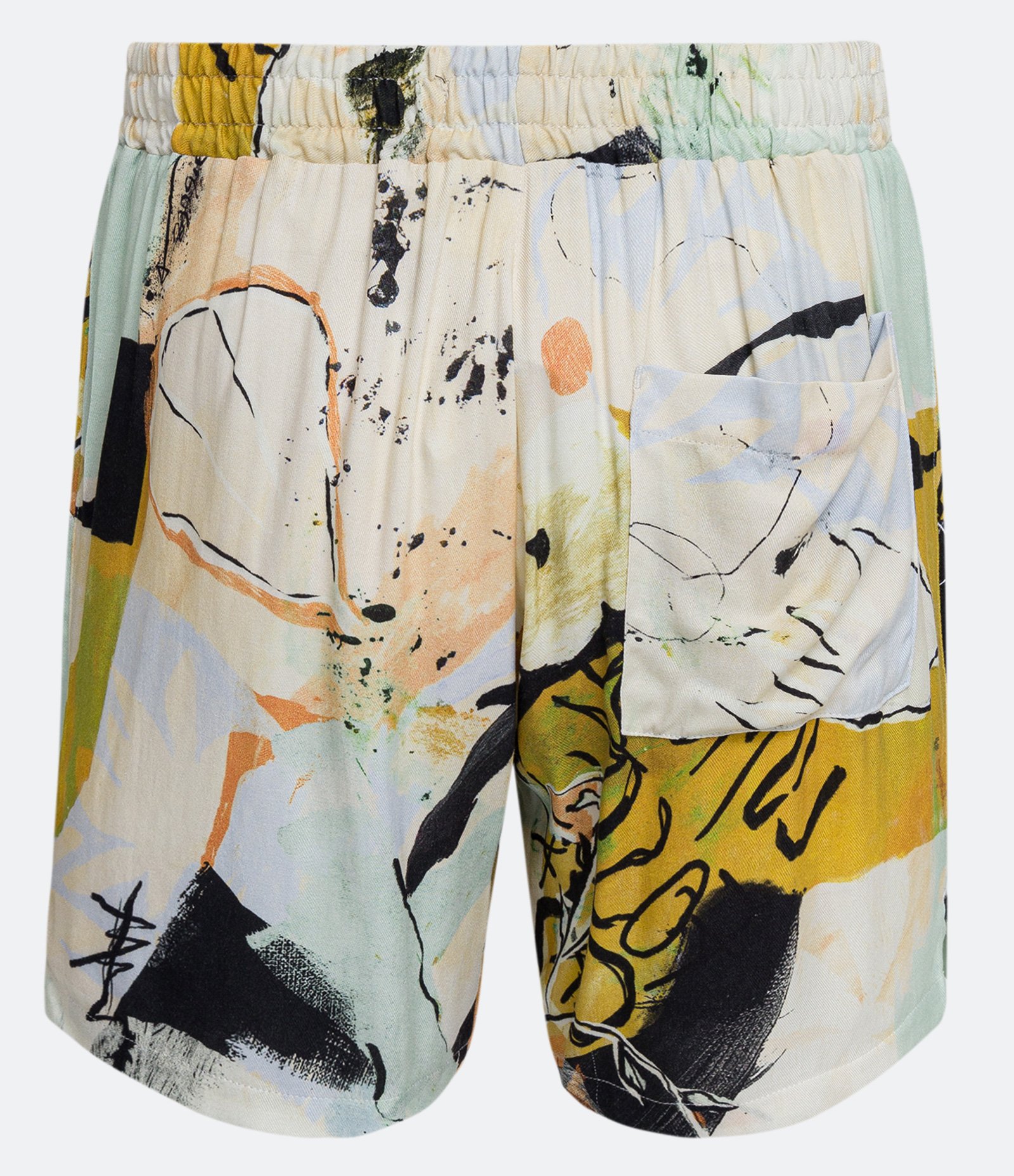 Bermuda Boardshort em Viscose com Estampa Abstrata Bege 2
