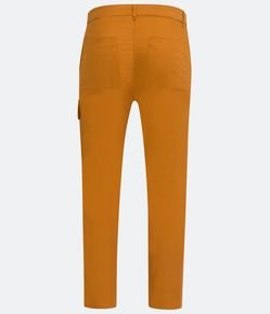 Calça Cargo Cropped em Sarja com Bolsos