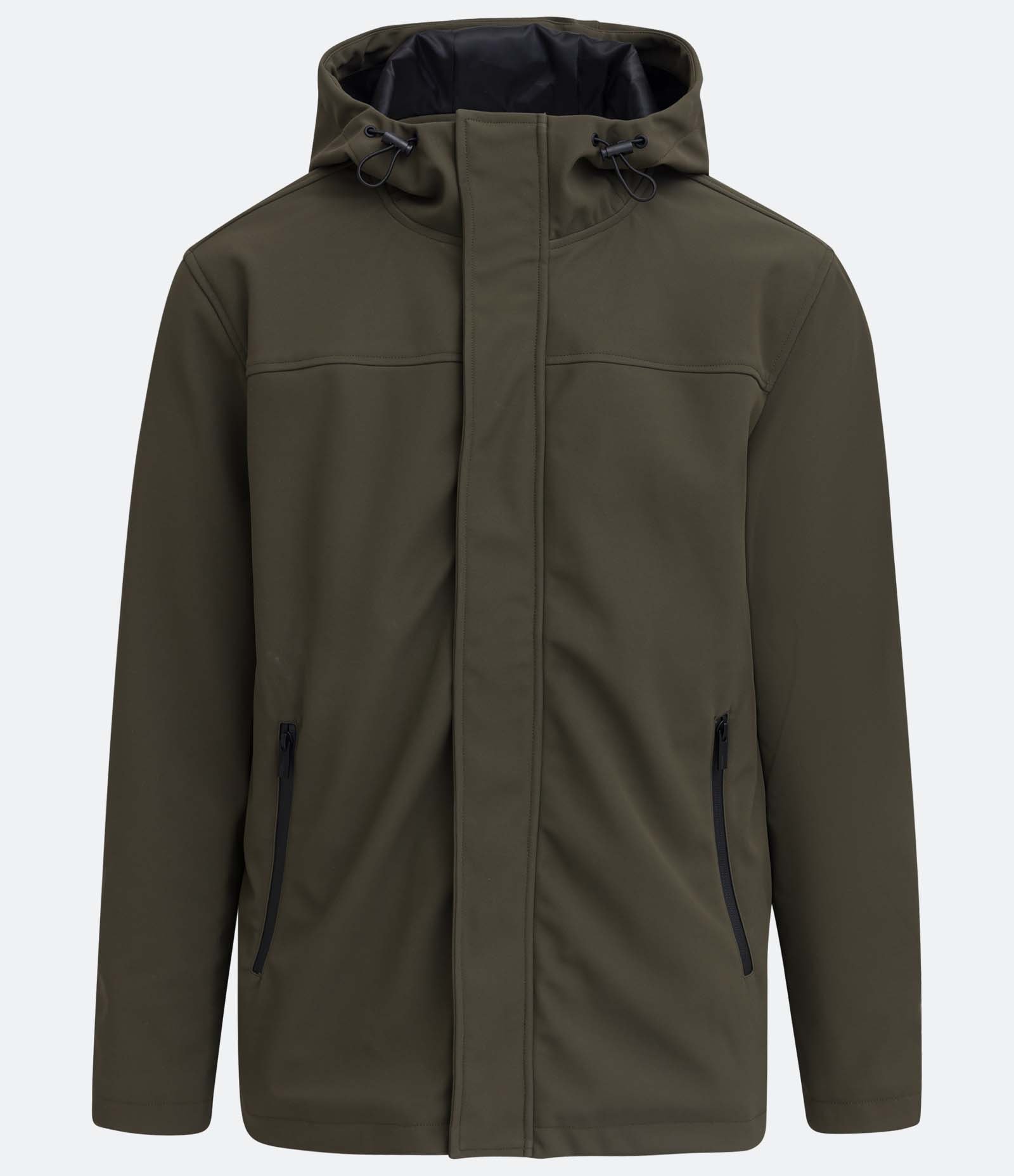 Jaqueta Impermeável com Capuz e Bolsos com Zíper Cinza 1