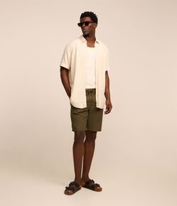 Bermuda em Algodão com Amarração no Cós