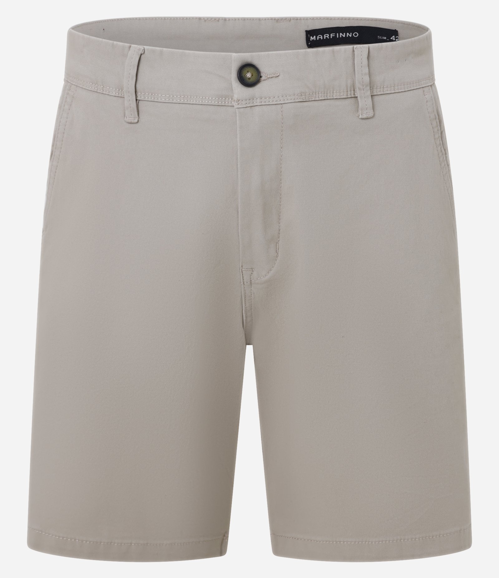 Bermuda Slim em Sarja com Elastano Bege Médio 1