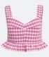 Imagem miniatura do produto Blusa Musculosa Cropped en Lino de Cuadros Pied-de-Poule Rosado 7