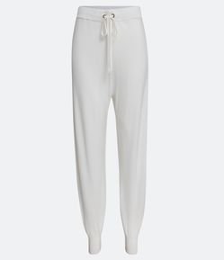 Calça de Pijama em Viscose Texturizada com Barra Ajustada