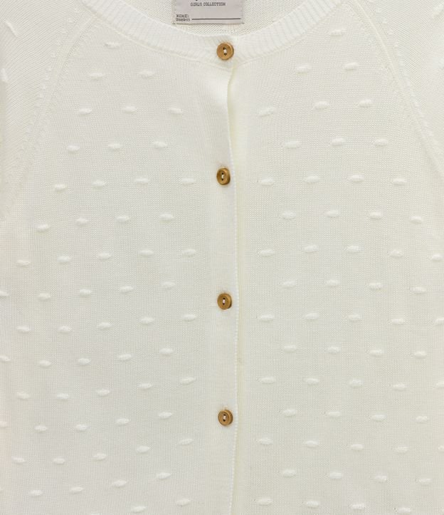 Cardigan Infantil con Lentejuelas en Codos - Talle 1 a 5 años Blanco 3