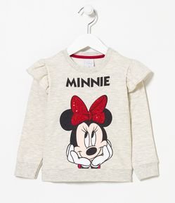 Blusão Infantil com Estampa Minnie e Babadinhos - Tam 1 a 6 anos