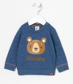 Blusão Infantil com Estampa de Urso - Tam 0 a 12 meses