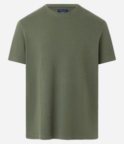 Camiseta Regular em Algodão com Gola Redonda