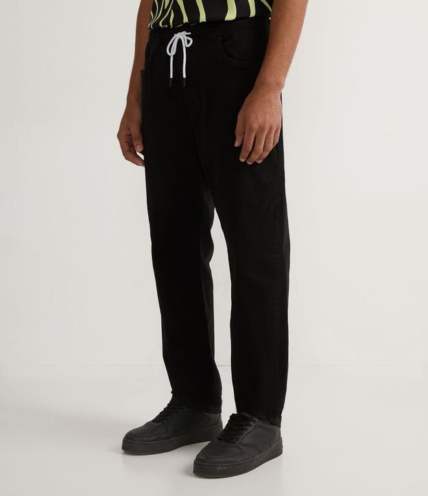 Pantalón Jogger en Jeans con Cintura Elástica Negro 1