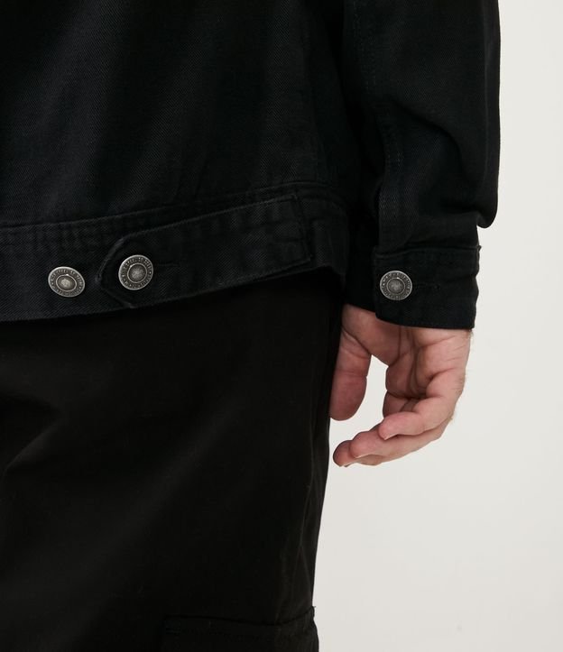Jaqueta em Sarja com Bolsos - Plus Size Preto 7