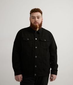 Jaqueta em Sarja com Bolsos - Plus Size