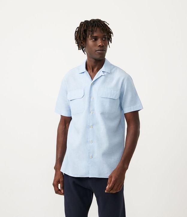 Camisa Manga Curta em Linho