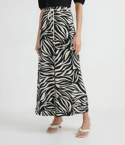 Saia Longa em Viscose com Estampa Animal Print Zebra