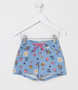 Short Infantil em Cotton com Estampas Divertidas - Tam 1 a 5 anos