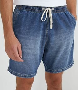 Bermuda em Jeans com Cós Elástico