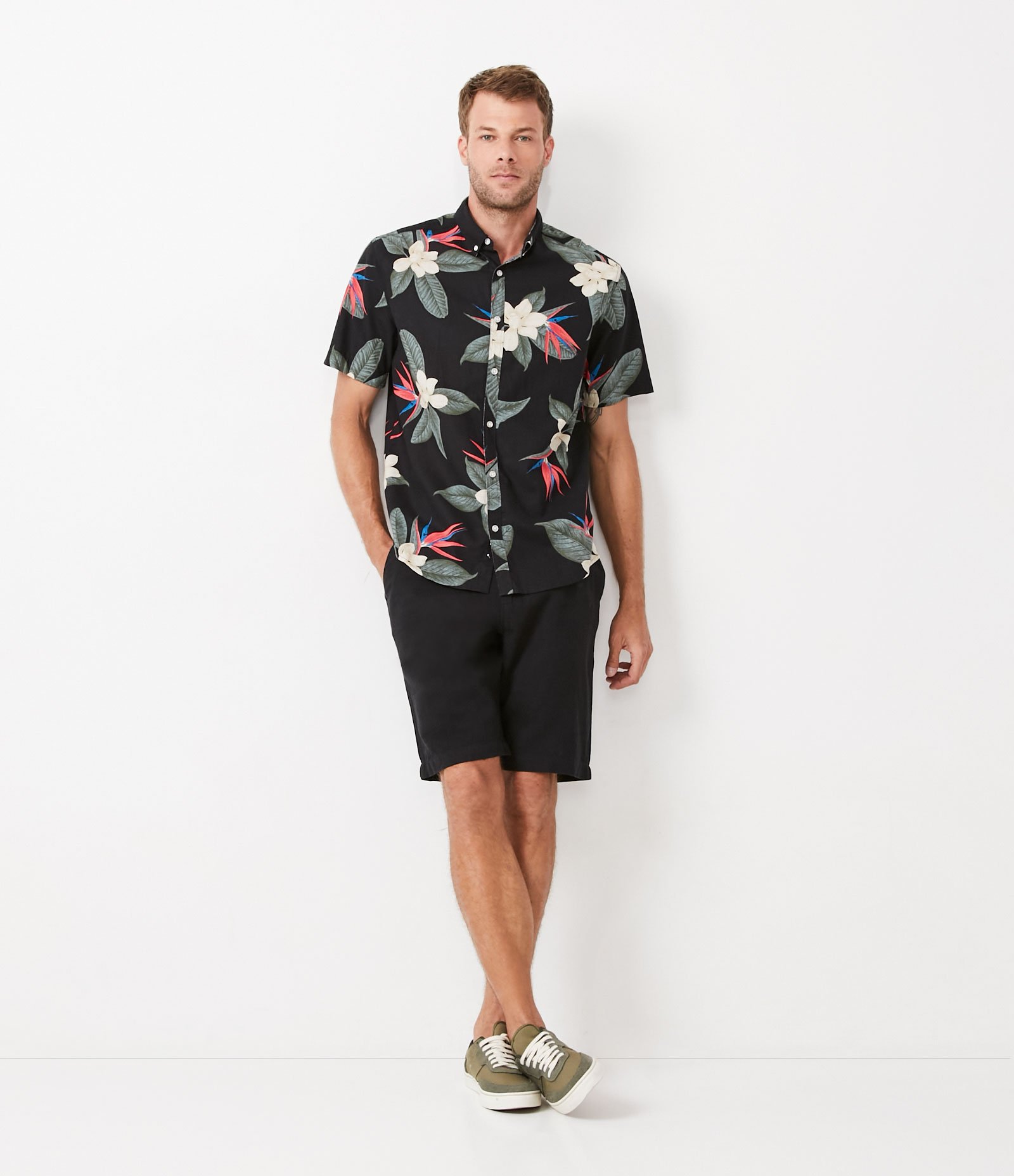 Bermuda Slim Texturizada em Linho com Algodão 1