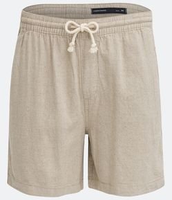 Bermuda em Linho com Elástico no Cós e Bolsos