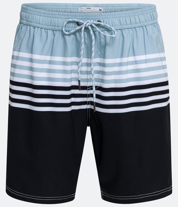 Bermuda con Cinturilla Elástica y Estampado en Rayas Negro 6