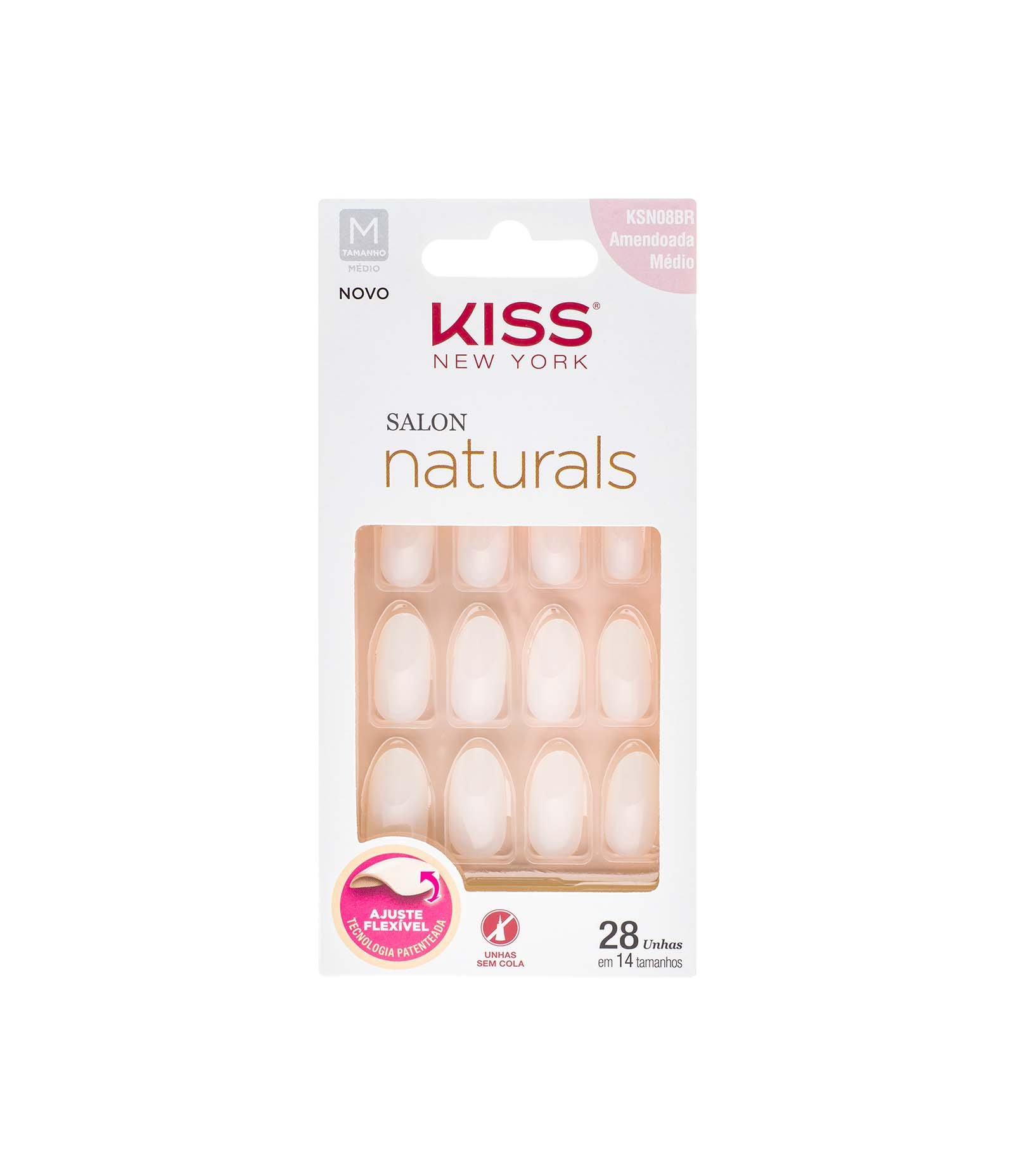 Unhas Postiças Salon Naturals Amendoada Bege 1