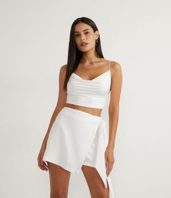 Blusa Regata Cropped em Malha Jersey com Decote Degradê