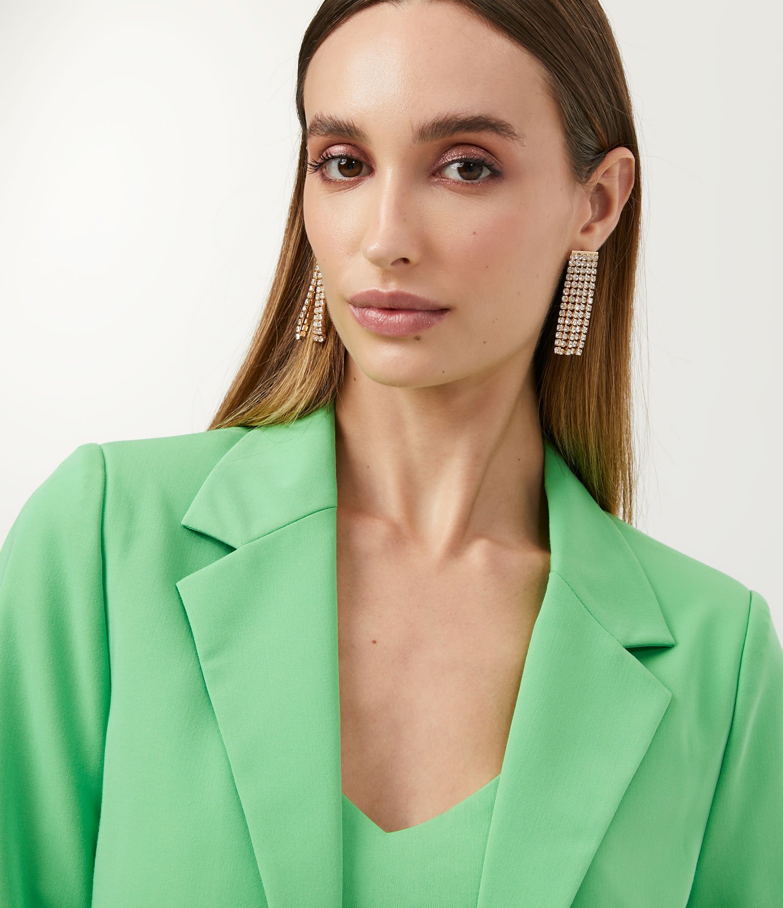Blazer Alfaiataria Alongado em Crepe com Franzidos nos Punhos 4
