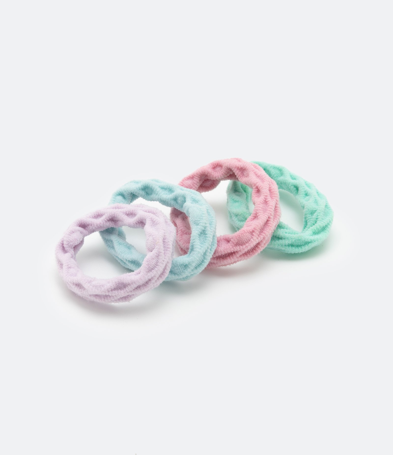 Kit 04 Borrachinhas de Cabelo Grossas Candy Color Multicores 1
