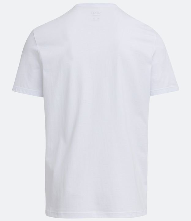 Camiseta de Pijama Básica em Meia Malha com Manga Curta Branco 6