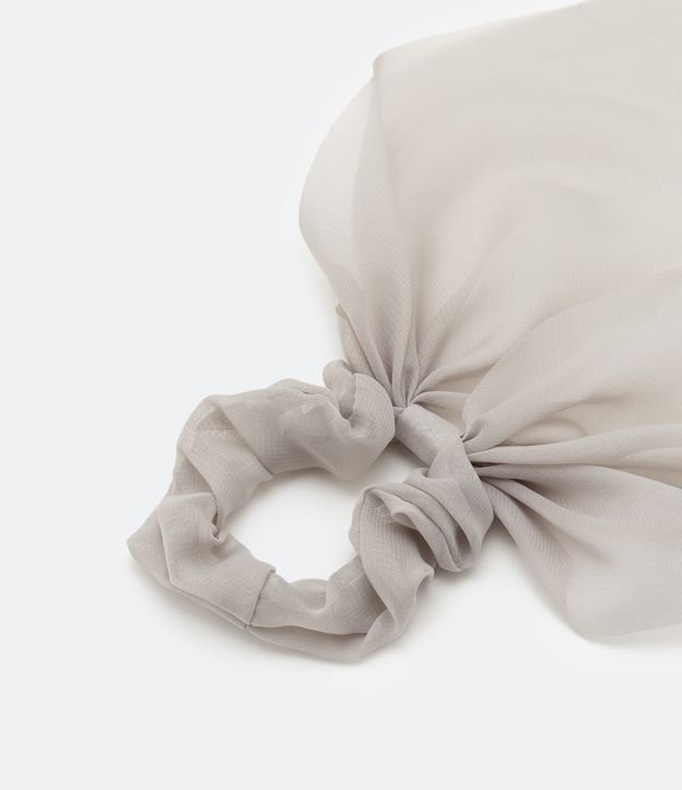Scrunchie Alargado con Textura Cotele Blanco 2