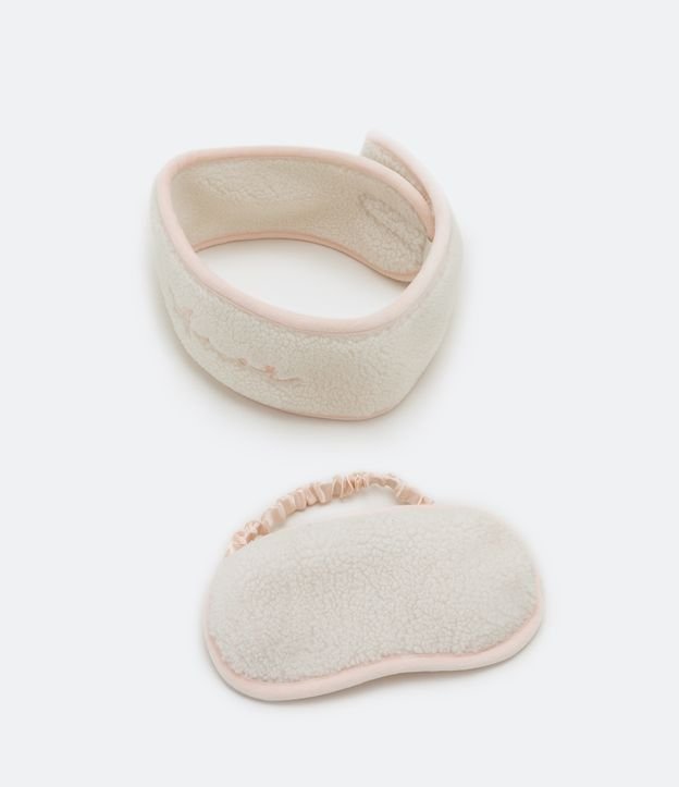 Kit de Máscara de Dormir com Faixa de Cabelo com Bordado "Amor"