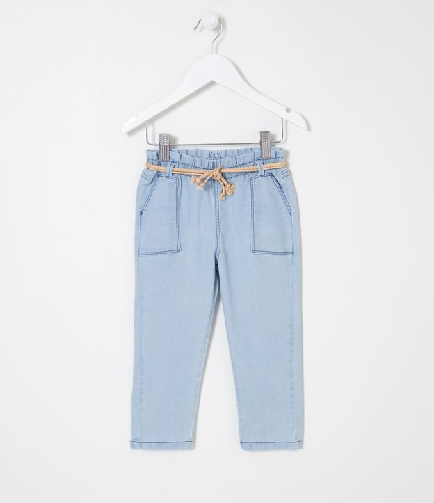 Pantalón Clochard Infantil en Jeans con Cordón - Talle 1 a 5 años Azul 1