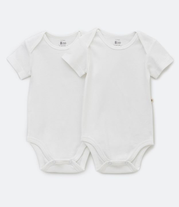 Kit 02 Bodies Infantis em Suedine Básico - Tam RN a 18 meses