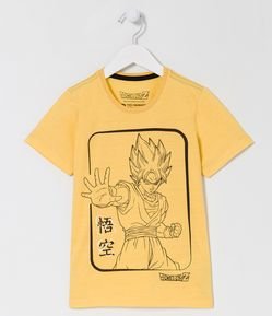 Camiseta Infantil com Estampa Goku Dragon Ball - Tam 5 a 14 Anos