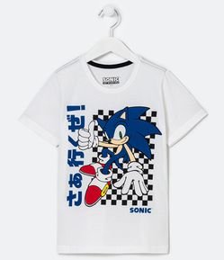 Camiseta Infantil com Estampa do Sonic - Tam 1 a 14 anos