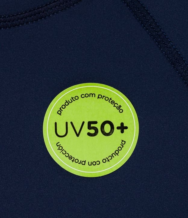 Camiseta Infantil com Proteção UV - Tam 6 meses a 14 anos Azul 3