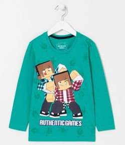 Camiseta Infantil com Estampa Authentic Games - Tam 5 a 14 Anos