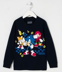 Camiseta Infantil Estampa Super Sonic e Amigos - Tam 01 a 14 anos