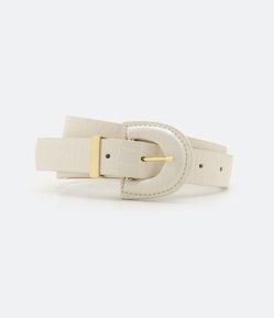 Cinto Médio com Fivela Arredondada Forrada