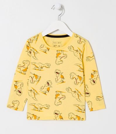 Camiseta Infantil com Estampa de Dinossauros - Tam 1 a 5 anos Menor preço em Camiseta Infantil com Estampa de Dinossauros - Tam 1 a 5 anos