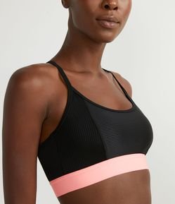 Top Esportivo em Poliamida Texturizada com Barra Neon