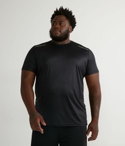 Camiseta Esportiva Manga Curta com Listras Refletivas e Estampa Heatprint