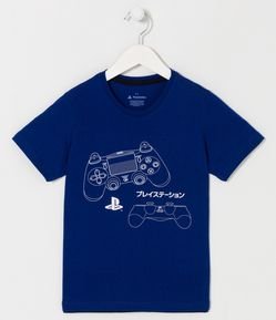 Camiseta Infantil com Estampa Controle do PlayStation - Tam 5 a 14 anos