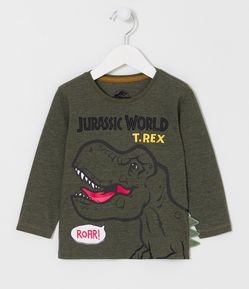 Camiseta Infantil com Estampa Dinossauro T-Rex de Jurassic Park - Tam 1 a 5 anos