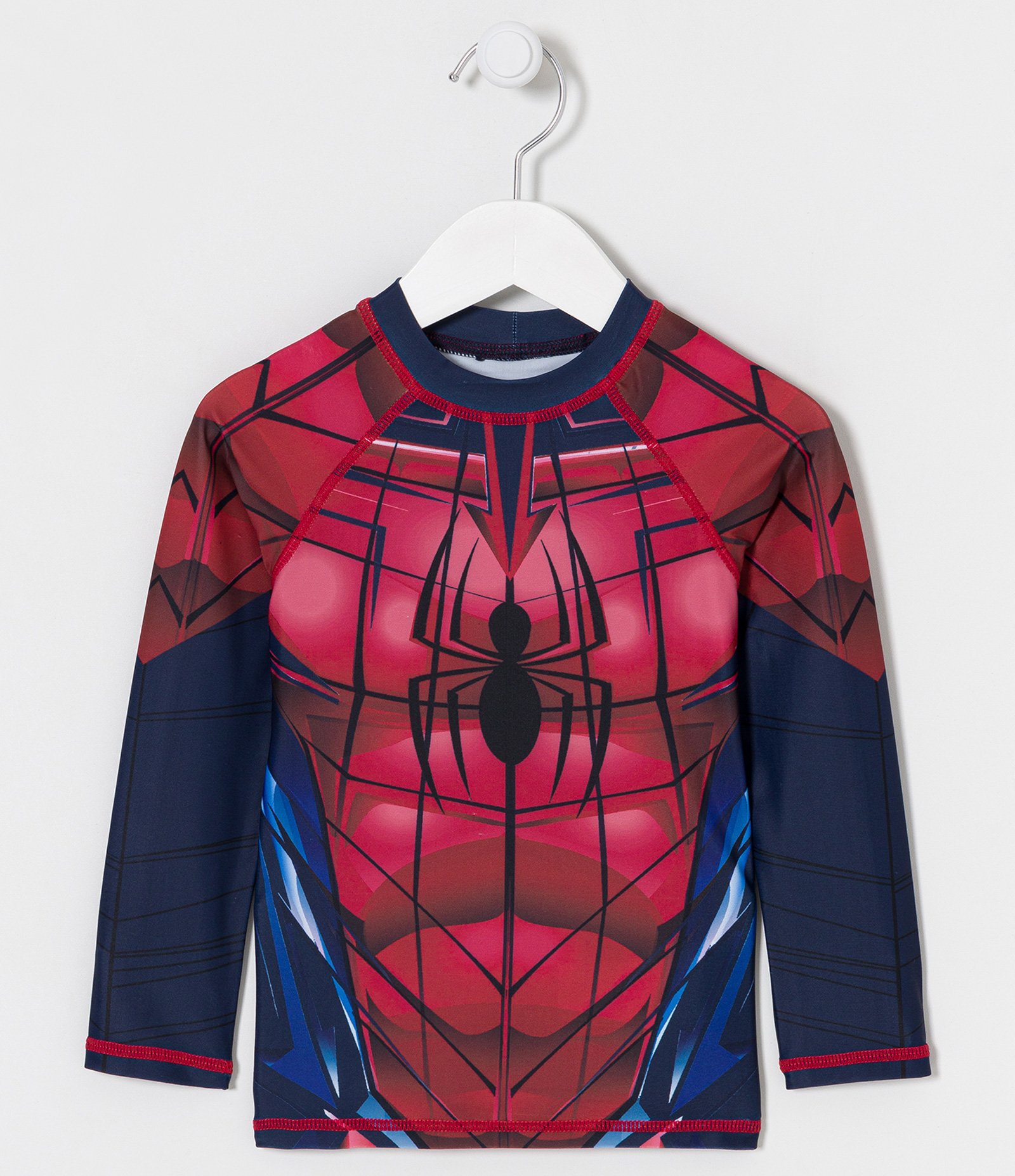 Camiseta Infantil com Proteção UV e Estampa do Homem Aranha - Tam 2 a 10 anos Azul 1