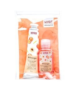 Kit Creme para Mãos com Álcool Gel Kiss Ny Kit Hand Care - Pêssego