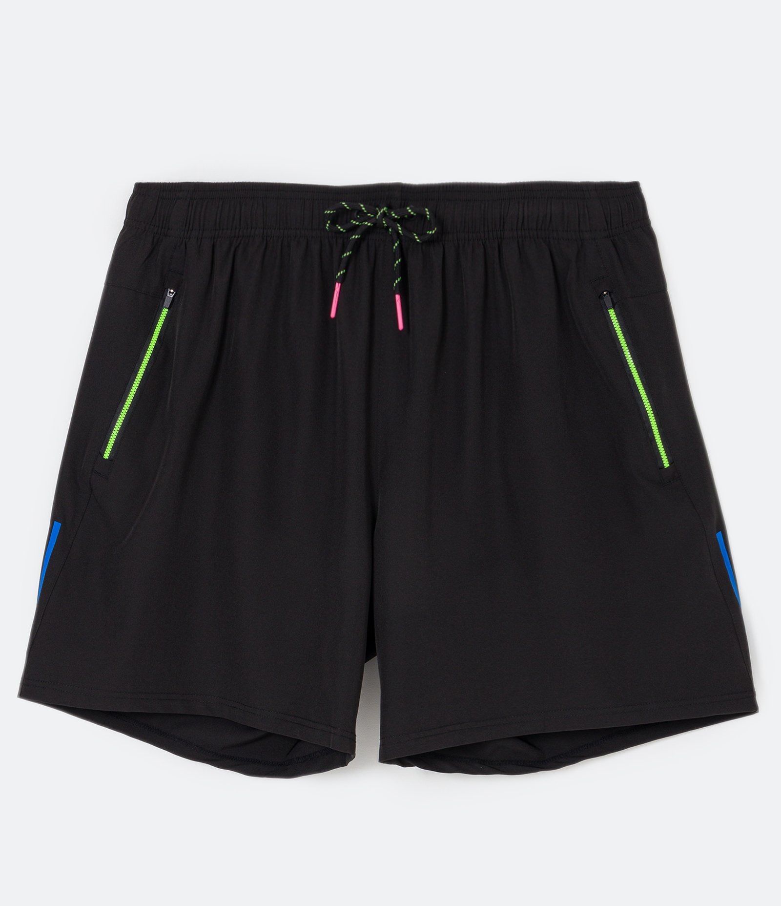 Bermuda Esportiva com Blocos de Cor e Bolsos com Zíper Preto Natural 6