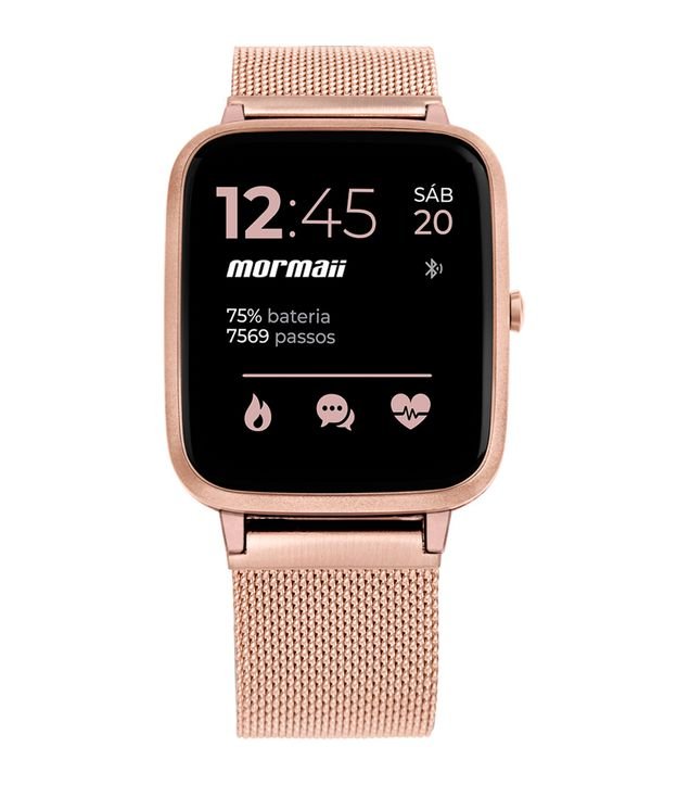Relógio Mormaii Smartwatch com Pulseira em Aço e Caixa  MOLIFEAH/7J