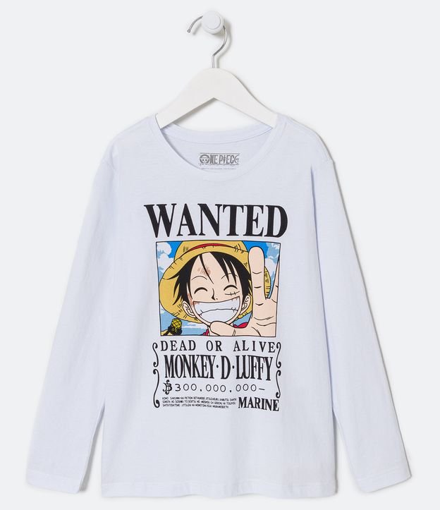 Camiseta Infantil com Estampa Luffy One Piece - Tam 7 a 14 Anos
