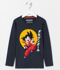 Camiseta Infantil com Estampa de Goku Dragon Ball - Tam 5 a 14 anos