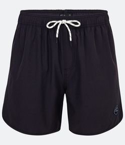 Bermuda de Banho com Cós Elástico e Barra Arredondada