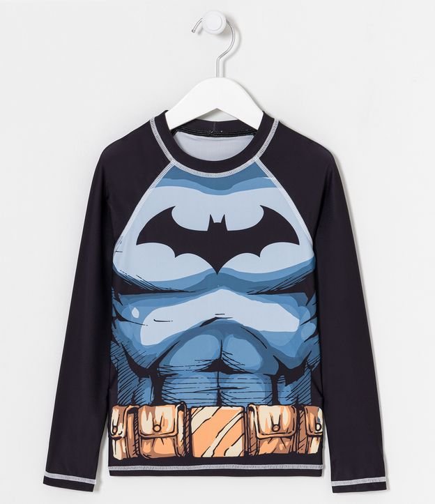 Camiseta Praia Infantil com Estampa do Batman - Tam 4 a 12 anos Preto