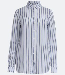 Camisa em Viscose com Estampa de Listras